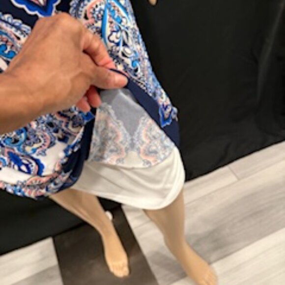 Eliza J, Elegant Blue 3/4 Sleeve Midi Dress with Slip – Size 16 - Picture 8 of 8